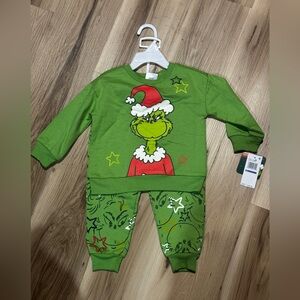 NWT Dr Seuss Grinch Christmas Fleece sweatshirt set
